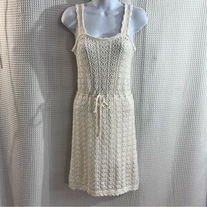 Jessica Simpson Cream Knit Crochet-Style Dress size medium